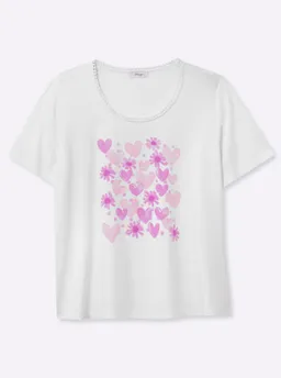 sheego Rundhalsshirt ecru-hellrosé – Produktbild 1 von 1