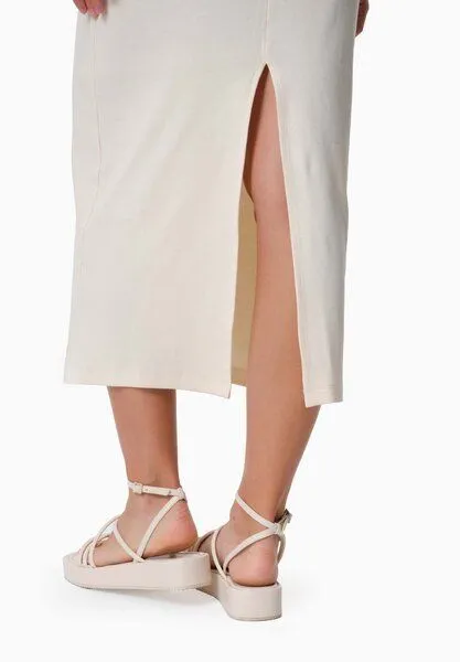 ORGANICATION ORGANICATION DURRU | Geripptes Kleid aus Bio-Baumwolle, Off white, – Produktbild 3 von 3