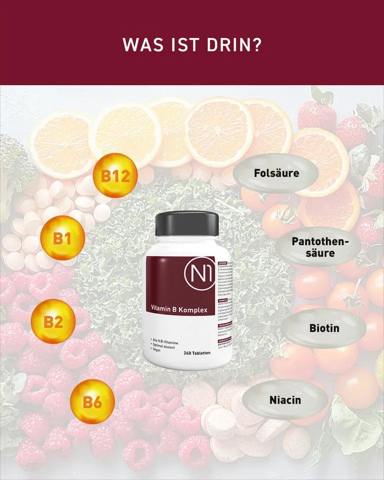 N1 Healthcare N1 Vitamin B Komplex, 240 Tabletten Tabletten, 240 St., 75.6 g – Produktbild 3 von 5