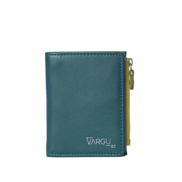 Vargu Vargu Echtleder Geldbörse SINE 1, Teal green - sage green, – Produktbild 1 von 3