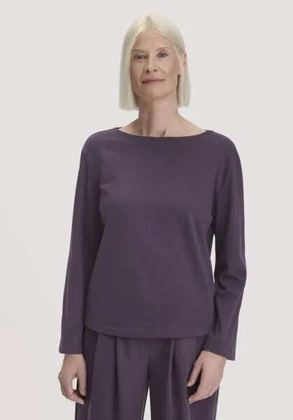 hessnatur hessnatur Heavy Jersey Longsleeve Relaxed aus reiner Bio-Baumwolle, Dunkle traube, – Produktbild 1 von 4