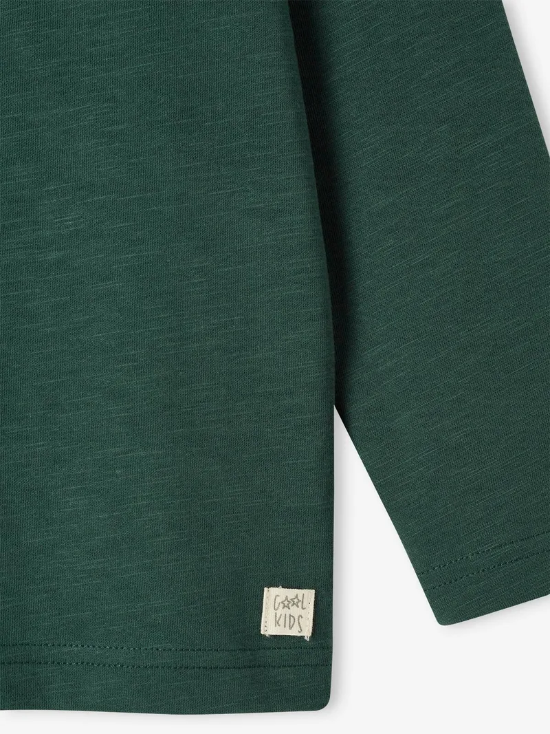 Vertbaudet Jungen Langarmshirt BASIC, Tannengrün, – Produktbild 2 von 2