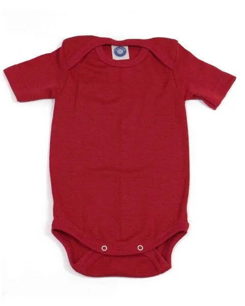 Cosilana Cosilana Kurzarm Baby Body Wolle Seide, Rot, – Produktbild 1 von 1
