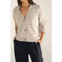 N z Näz Damen vegan Strickjacke Sophia Grau – Produktbild 1 von 1