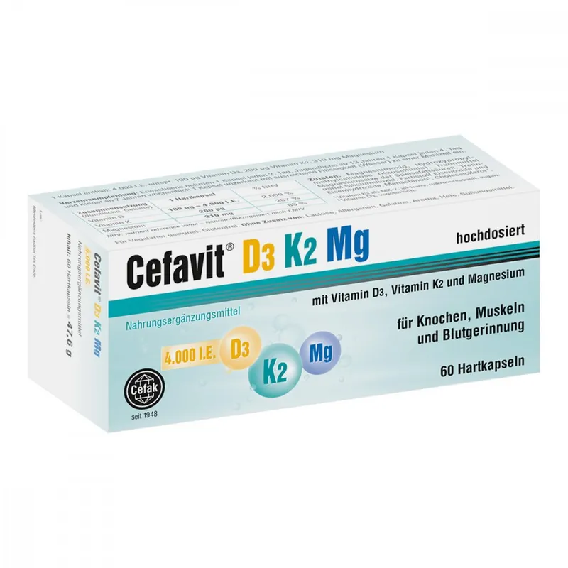 Cefavit Cefavit D3 K2 Mg 4.000 I.e. Hartkapseln – Produktbild 1 von 1