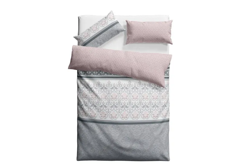 OTTO home Bettwäsche Cremona in Gr. 135x200, 155x220 cm u.a. Bettwäsche-Set mit Ornamenten, Polycotton recycelt, 2 teilig, romantische Bettwäsche in verschiedenen Qualitäten, ab Gr. 135x200 cm, Rosa, – Produktbild 6 von 7