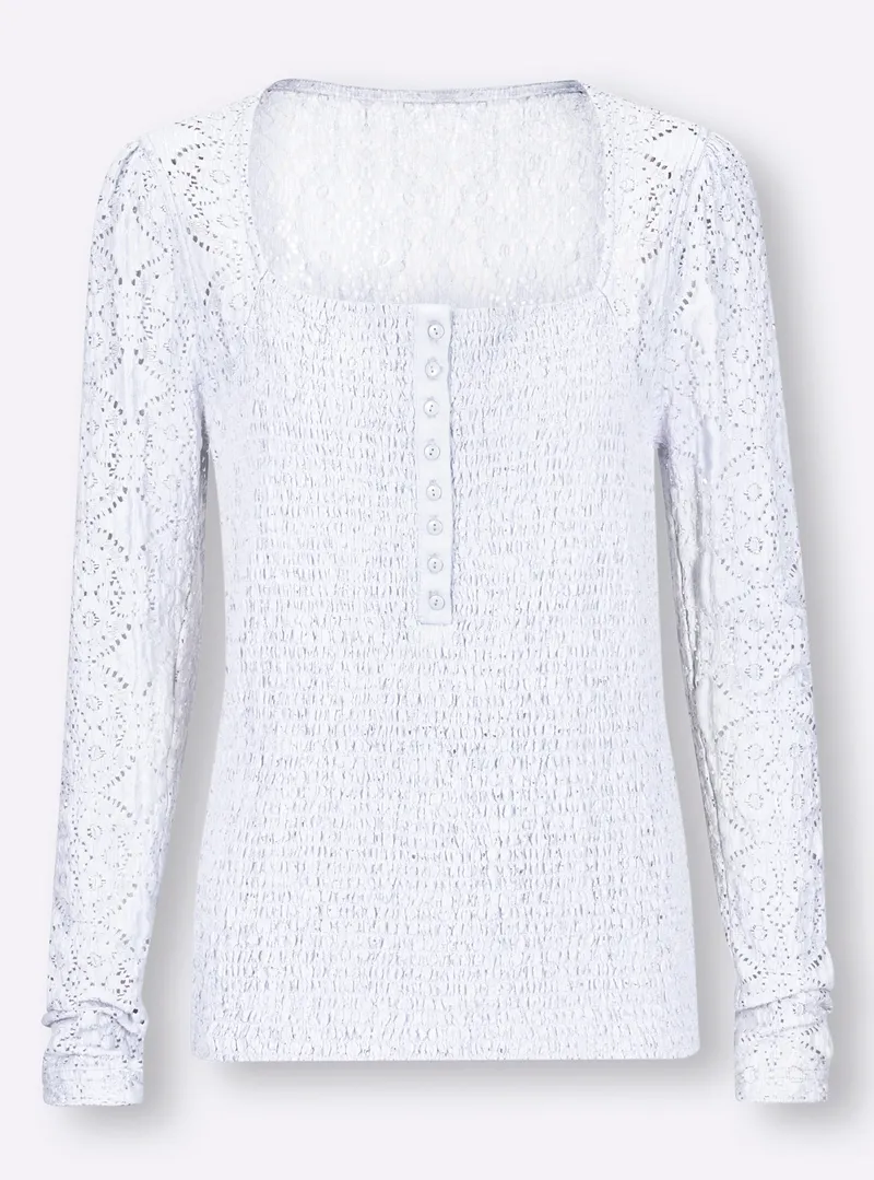 heine Langarmshirt weiß, Weiß, – Produktbild 1 von 3