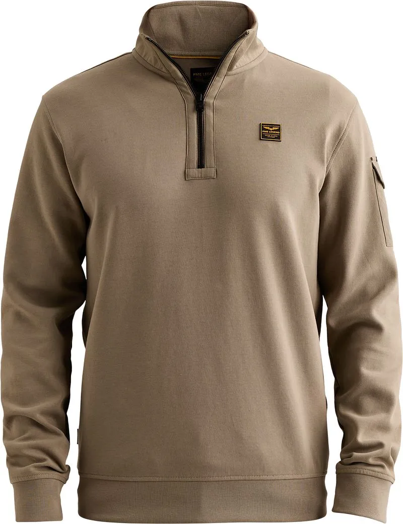 PME Legend PME Legend Half Zip Sweater Overland Trek - Größe XL, Khaki, – Produktbild 2 von 5