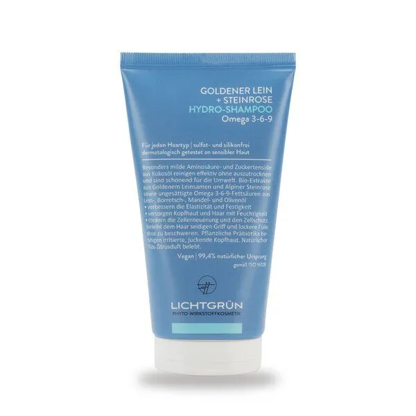 LICHTGRÜN LICHTGRÜN Hydro-Shampoo Omega 3-6-9 Goldener Lein + Steinrose – Produktbild 1 von 5