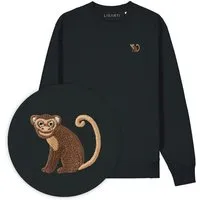 LIGARTI Bestickter Pullover – Albert der Affe – LIGARTI Tiermanufaktur, Schwarz, – Produktbild 1 von 1