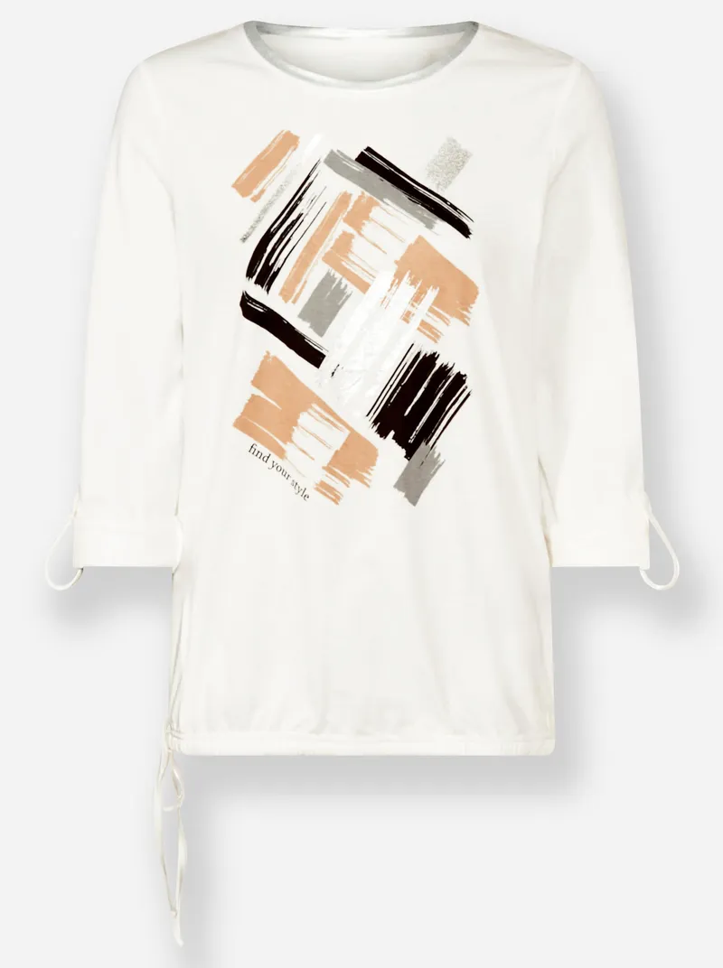 Witt Witt Print-Shirt ecru-schwarz-bedruckt, Ecru-schwarz-bedruckt, – Produktbild 1 von 2