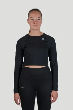 Boldwill Boldwill Damen vegan Crop Top Longsleeve Wood Schwarz – Produktbild 1 von 1