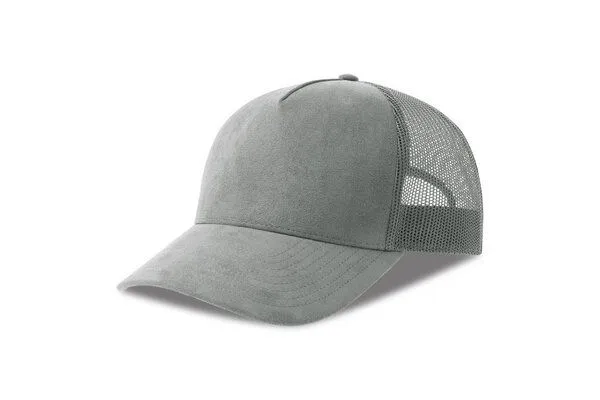 Atlantis Headwear Atlantis Headwear Damen / Herren Netz Cap kombiniert mit Wildlederoptik, Grau, – Produktbild 2 von 5