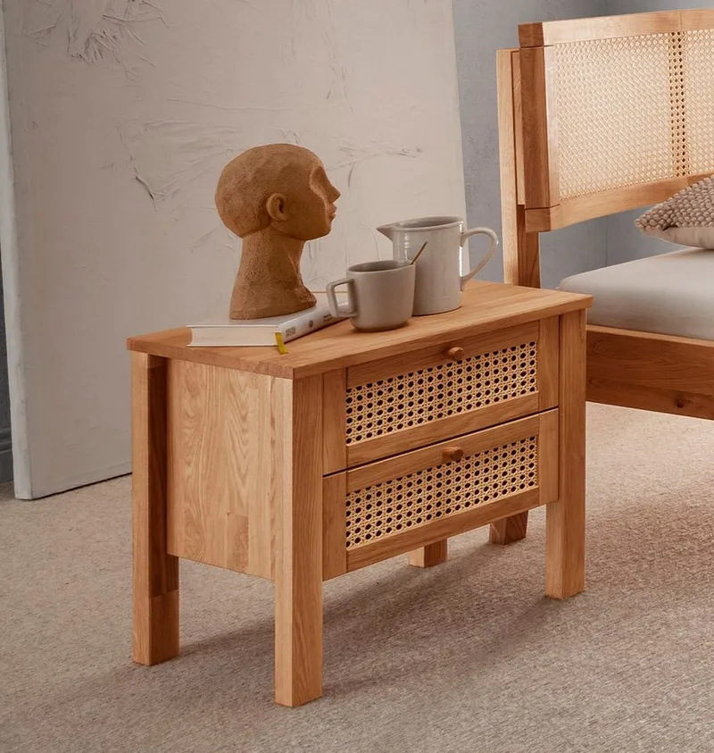 OTTO home Nachtkonsole Hällevik Nachtkonsole, Nachtkommode in hochwertiger Verarbeitung (1 St), Massivholz, Skandinavisches Design, Robust, stabil, FSC zertifiziert, Beige, – Produktbild 5 von 5