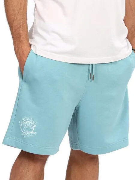 Life-Tree Life-Tree Jogger Shorts aus Biobaumwolle mit Logo Motiv Olive Unisex, Türkis, – Produktbild 1 von 4