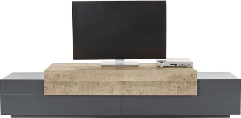 Home affaire Lowboard Coro,Lowboard,TV-Kommode,TV-Möbel,TV-Bank, mit 3 Klappen, (B/T/H) 240x45x51,6 cm, Grau, – Produktbild 4 von 5