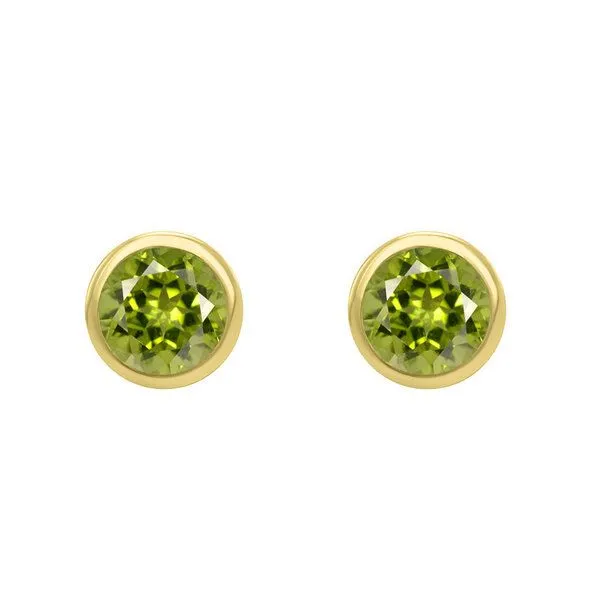 Eppi Eppi Silberne Ohrstecker mit Olivinen in Bezelfassung Wetty, Gold, – Produktbild 3 von 4