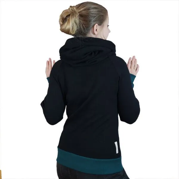 liebewicht liebewicht Kapuzenpullover KapOn schwarz/grün in 2 Längen nach Wahl – Produktbild 7 von 8