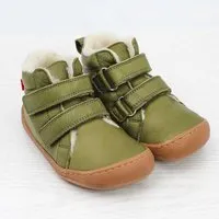 Pololo Pololo Barfuß Winterstiefel aus pflanzlich gegerbtem Leder, unisex, Gr. 22-34, Grün, – Produktbild 1 von 1