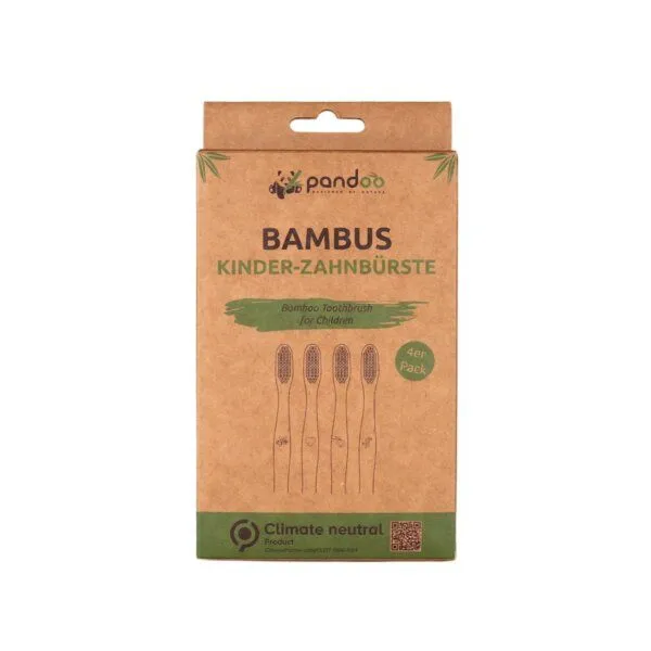 pandoo pandoo 4er-Set - Bambus Kinderzahnbürste - vegan & umweltfreundlich – Produktbild 2 von 6