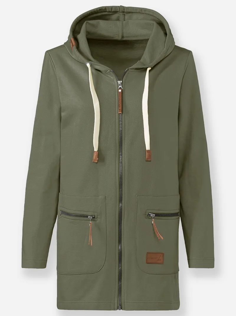 Witt Sweatjacke, Khaki, – Produktbild 1 von 2