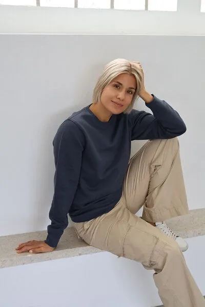 Kultgut Kultgut Biofair - Klassik Sweatshirtpullover / Nature Softly, Blaugrau (inkgrey), – Produktbild 1 von 4