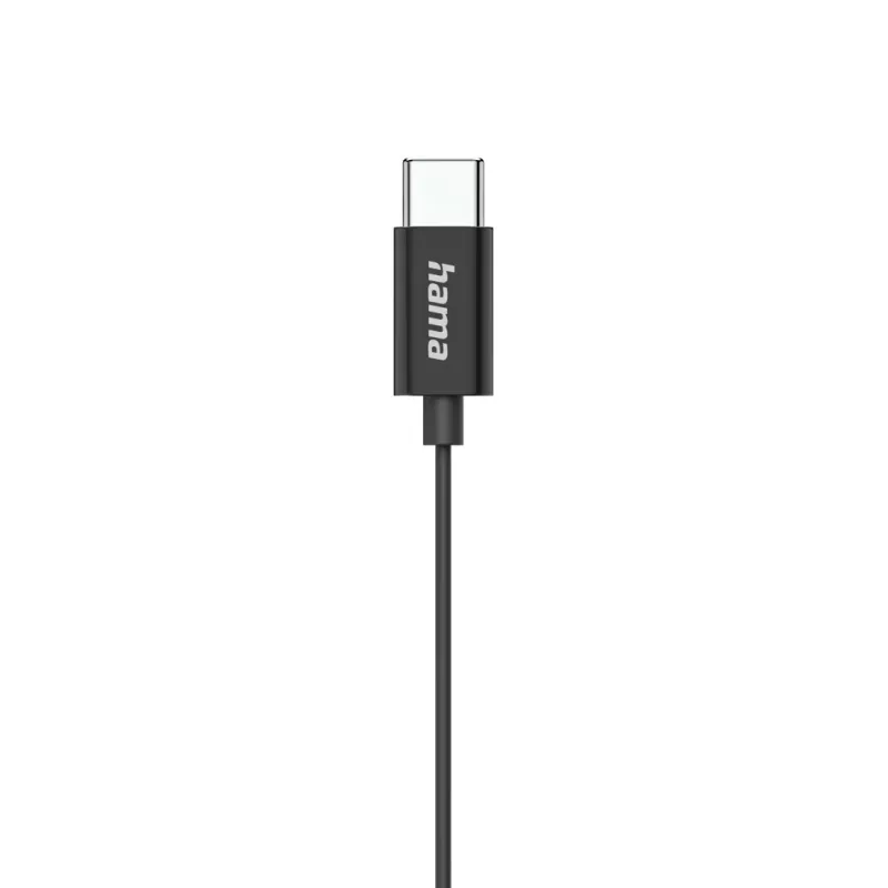 Hama Hama Kopfhörer "Classy", Earbuds, Mikrofon, Kabelknickschutz, USB-C, Schwarz, – Produktbild 3 von 5