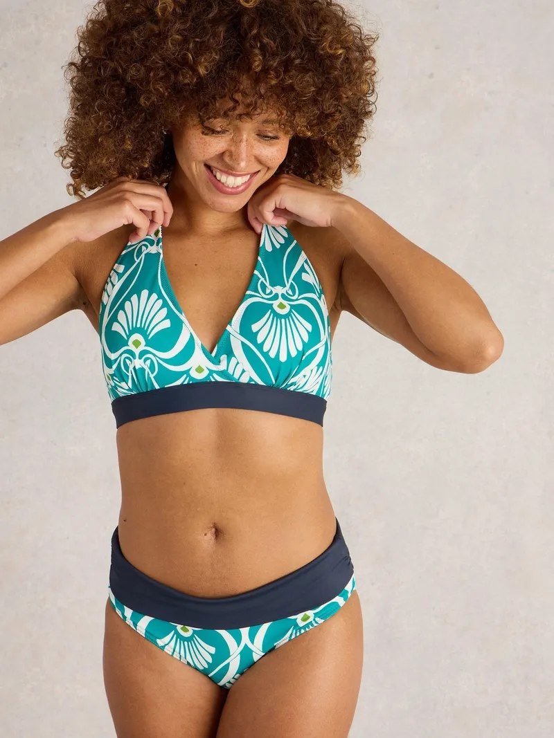 White Stuff Wende-Bikinitop Sunshine - 42, Blau print, – Produktbild 2 von 4