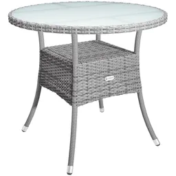 Casaria® Polyrattan Tisch Grau Ø80cm – Produktbild 1 von 1