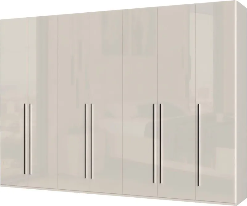 OTTO home Kleiderschrank Piano, UV lackiert, hochglänzend in beige oder weiß, FSC-zertifiziert (Made in Europe) in vielen Breiten, Höhe 224cm, mit Soft-Close Funktion, Beige|grau, – Produktbild 3 von 8