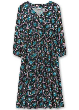 sheego by Joe Browns Maxikleid schwarz-gemustert – Produktbild 1 von 1