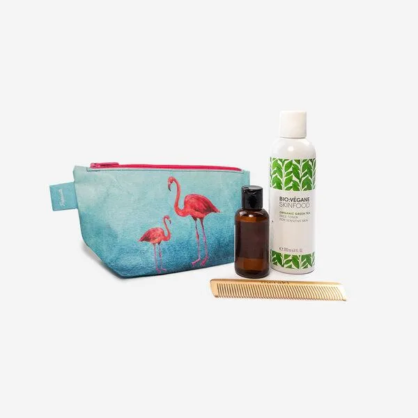 paprcuts paprcuts Kosmetiktasche, Flamingo ( türkis pink), – Produktbild 3 von 4