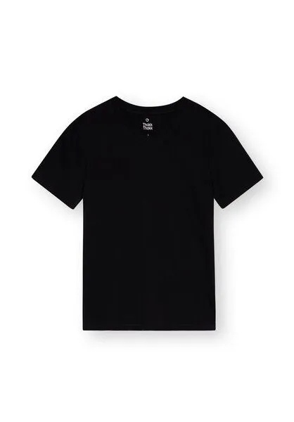 THOKKTHOKK ThokkThokk Herren V-Neck T-Shirt aus Biobaumwolle, Black (schwarz), – Produktbild 2 von 7