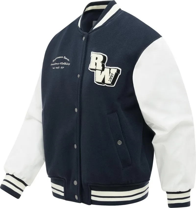 ragwear ragwear Collegejacke Clubie Y modische Damen Bomberjacke mit Rippstrick-Details, Blau, – Produktbild 3 von 4