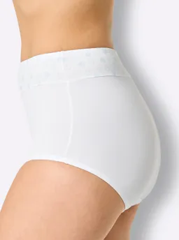wäschepur Taillenslip 2x weiß-mint-bedruckt + 1x weiß – Produktbild 1 von 1