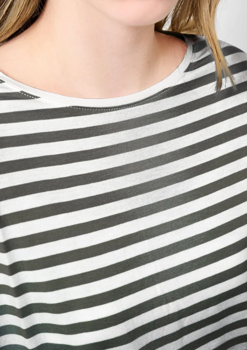 QS QS T-Shirt aus Lyocellmix, Grau|creme, – Produktbild 3 von 3