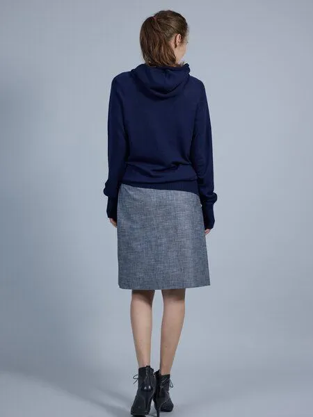Susan's Fashion Susan's Fashion Damen Hoodie Karlie aus Biomerinowolle, Blau, – Produktbild 3 von 4