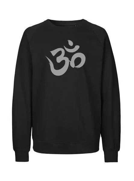 Peaces.bio - handbedruckte Biomode Peaces.bio - handbedruckte Biomode Bio Herren Sweatshirt Om, Schwarz, – Produktbild 1 von 2