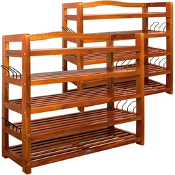 Casaria® Schuhregal 2er-Set Akazienholz 82x95x26cm – Produktbild 1 von 1