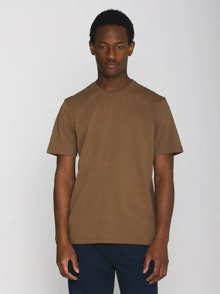 KnowledgeCotton Apparel KnowledgeCotton Apparel Basic T-Shirt O-Neck aus Bio-Baumwolle, Braun (cub), – Produktbild 1 von 4