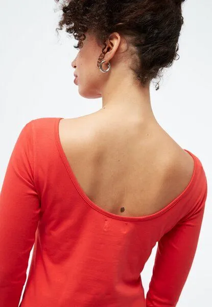 Givn Berlin Givn Berlin Longsleeve GBMIMI aus Bio-Baumwolle mit tiefem Rückenausschnitt, Tomato red, – Produktbild 3 von 4