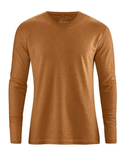 HempAge Hempage Herren vegan Langarmshirt Basic Mandel – Produktbild 1 von 1