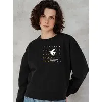 Kultgut Kultgut Artdesign - Pulloversweater Boxistyle / BE FREE & PROUD YOURSELF, Schwarz, – Produktbild 1 von 1