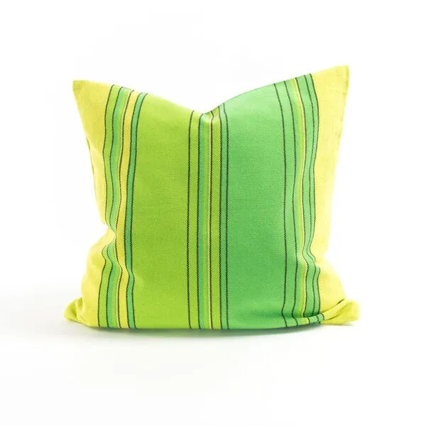 HängemattenGlück HängemattenGlück Sofakissen 40x40cm Latex & Kapok, Lindgrün gestreift, – Produktbild 1 von 4