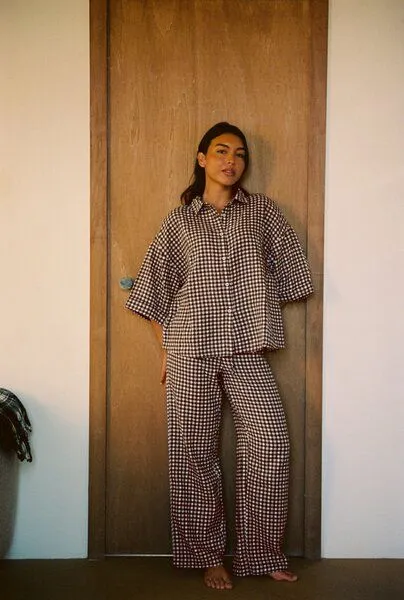 Nénés Nénés Hose Axelle, Braunes vichy-karo, – Produktbild 4 von 4