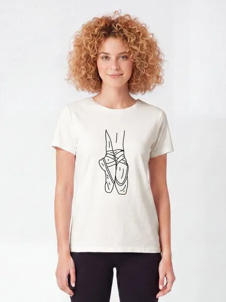 watapparel watapparel T-Shirt Frauen Ballett Spitze, Off white, – Produktbild 2 von 2