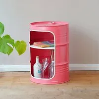 Lockengelöt Lockengelöt Minibar aus einem kleinen Ölfass, Altrosa (gepulvert), – Produktbild 2 von 3