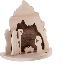 ReineNatur ReineNatur Weihnachtskrippe - Heilige Familie – Kiefer – Größe: L: 21cm x H: 21cm x T: 10cm – Produktbild 1 von 1