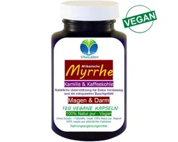 VitalLeben Myrrhe Kamille Kaffeekohle pflanzlich ohne Zusatzstoffe vegane Kapseln, 1 er Dose à 120 St., 60 g, Art. 27415-120 – Produktbild 1 von 1