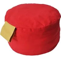 dekdek Pouff Dotti vier - rot/mais Ø 30 cm, Höhe 17 cm, Gelb, rot, – Produktbild 1 von 1